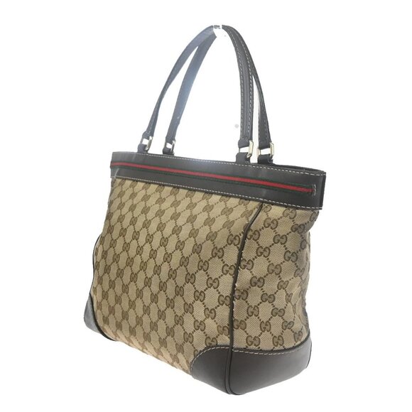 GUCCI GG Pattern Sherry Shoulder Tote Bag Canvas Leather Brown Italy 02EE983 - Picture 4 of 16